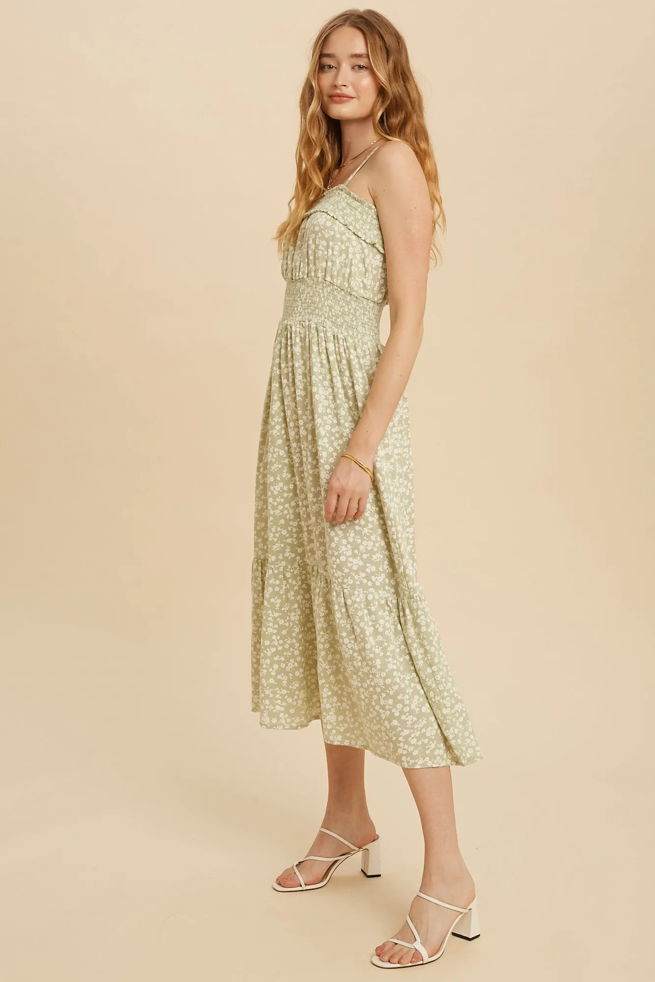 Moss Floral Ditzy Print Cami Midi Dress sold by Pinkblush product image thumbnail 2