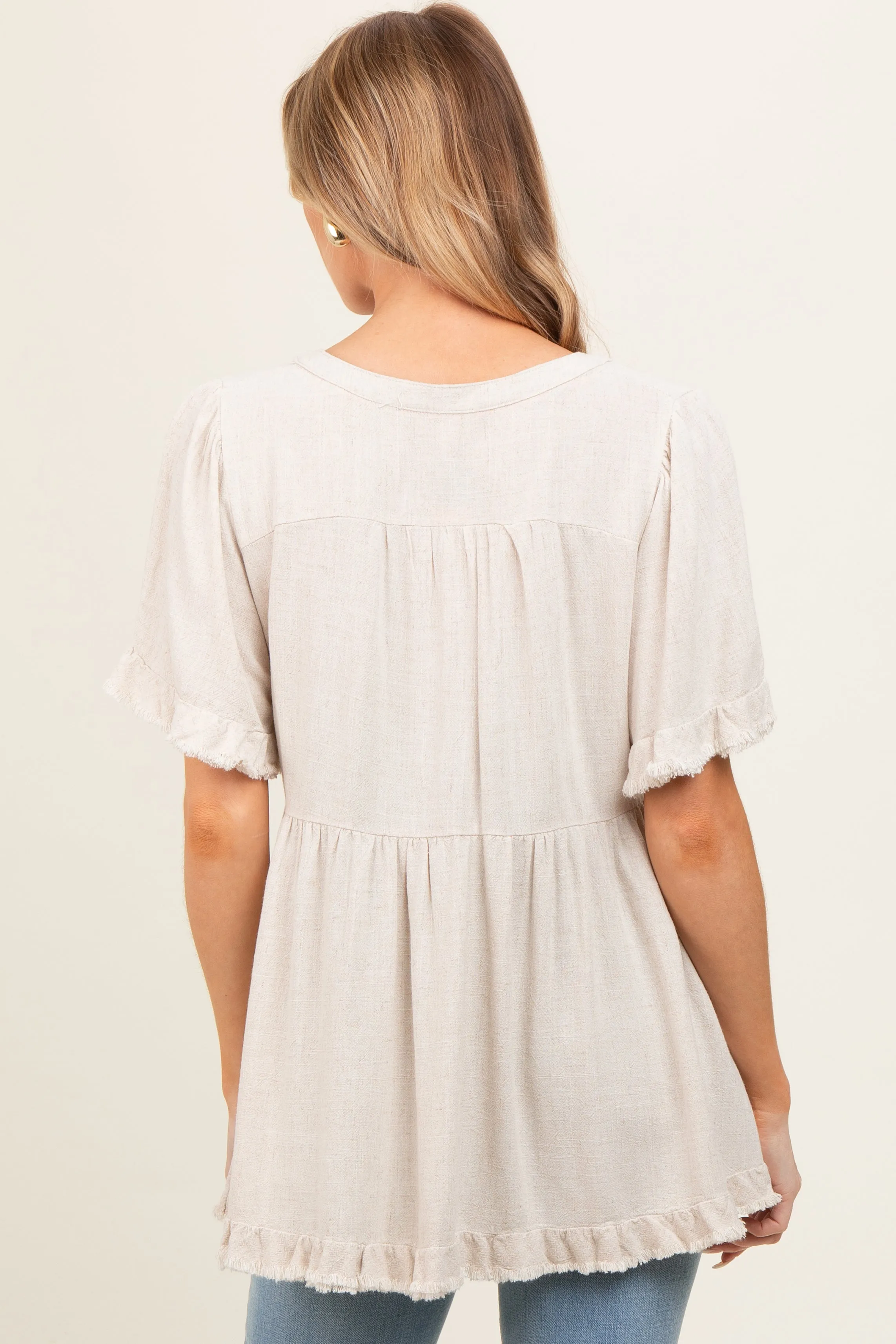 Beige Short Sleeve Maternity Top sold by Pinkblush product image thumbnail 2