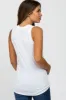 White Ribbed Sleeveless Maternity Top sold by Pinkblush
