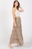 Olive Drawstring Tiered Maxi Skirt sold by Pinkblush
