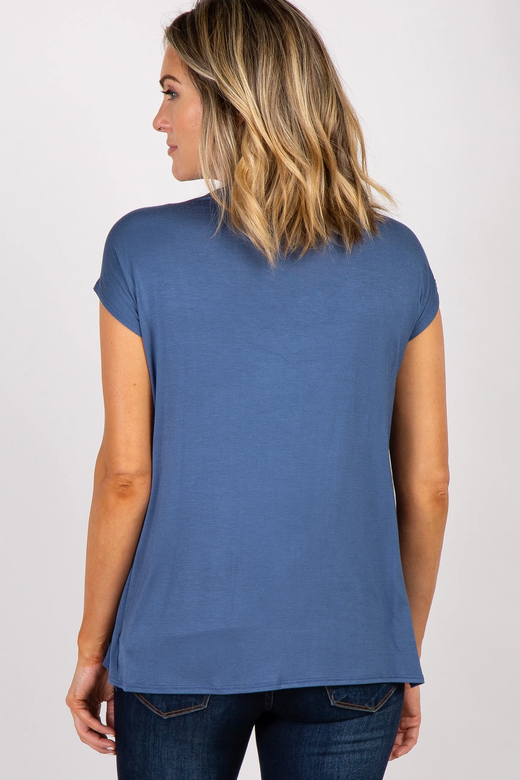 PinkBlush Blue Layered Wrap Front Nursing Top sold by Pinkblush product image thumbnail 3