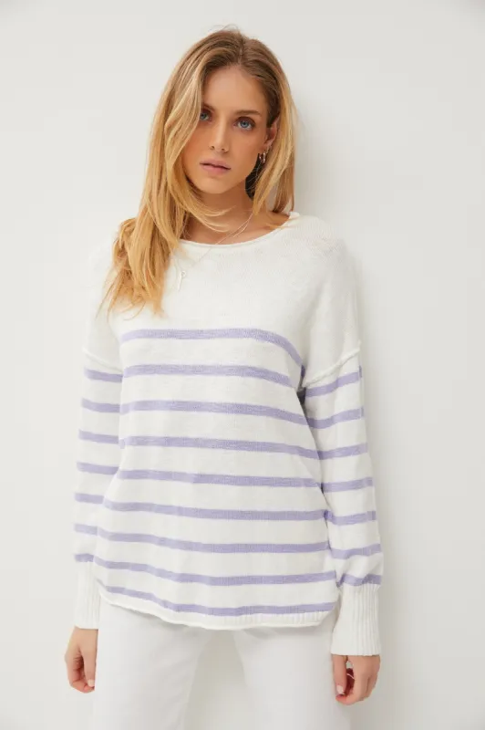 Periwinkle Striped Cuff Sweater sold by Pinkblush