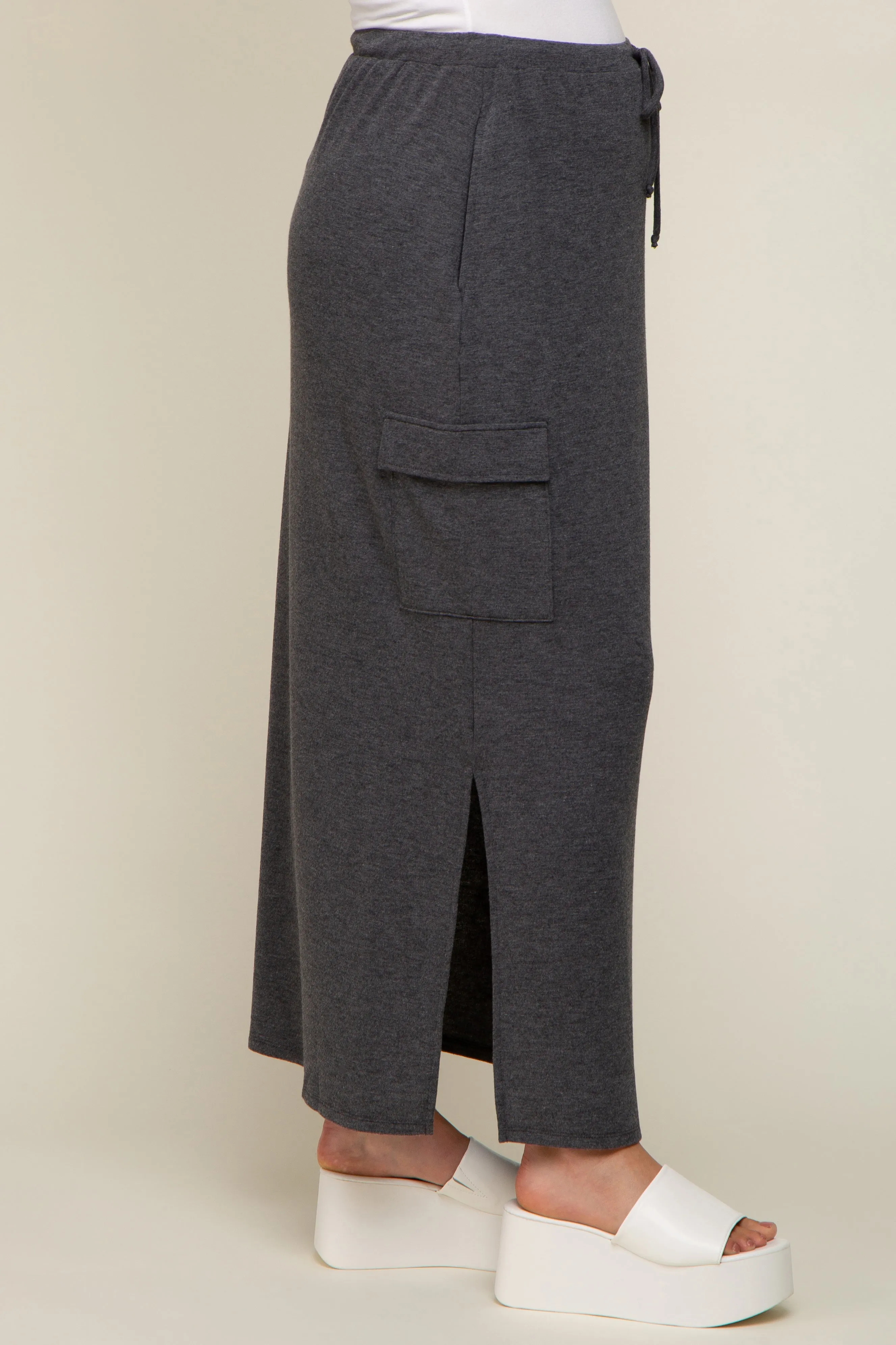 Charcoal Cargo Maternity Maxi Skirt sold by Pinkblush product image thumbnail 3