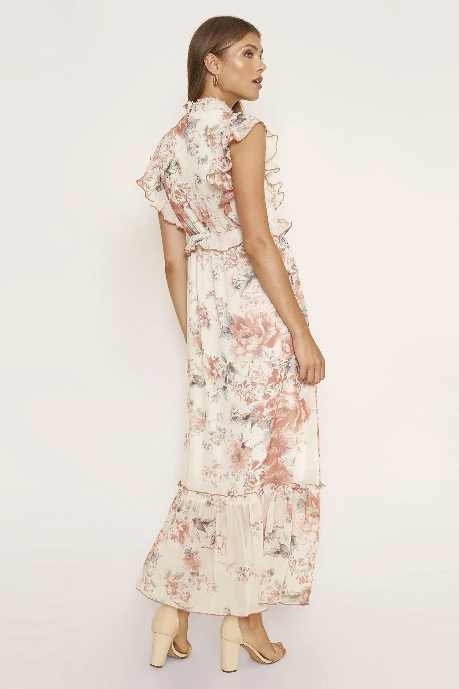 Peach Floral Maxi Dress sold by Pinkblush product image thumbnail 3