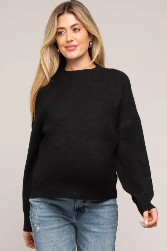 Black Bubble Sleeve Maternity Sweater sold by Pinkblush