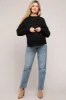Black Bubble Sleeve Maternity Sweater sold by Pinkblush