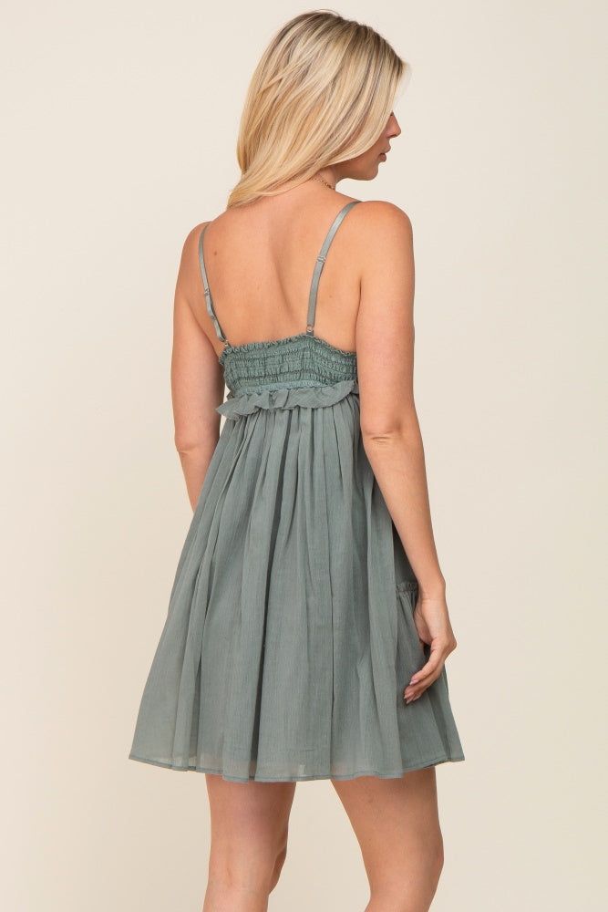 Olive Crochet Ruffle Dress sold by Pinkblush product image thumbnail 3