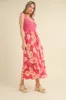 Fuchsia Floral Colorblock Midi Dress sold by Pinkblush