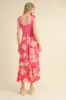 Fuchsia Floral Colorblock Midi Dress sold by Pinkblush