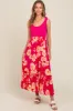 Fuchsia Floral Colorblock Midi Dress sold by Pinkblush