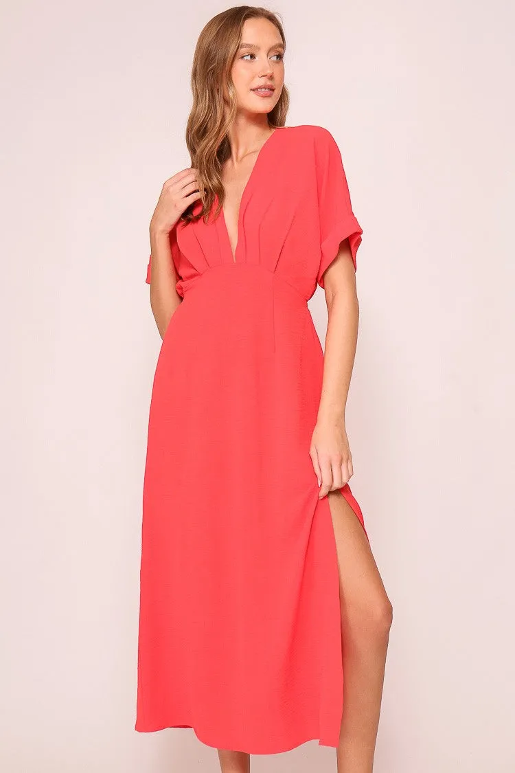 Red Airy Midi Dress sold by Pinkblush product image thumbnail 2