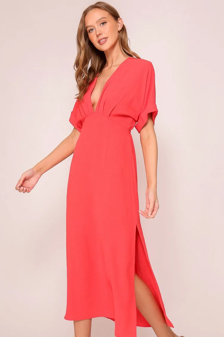 Red Airy Midi Dress sold by Pinkblush product image thumbnail 3