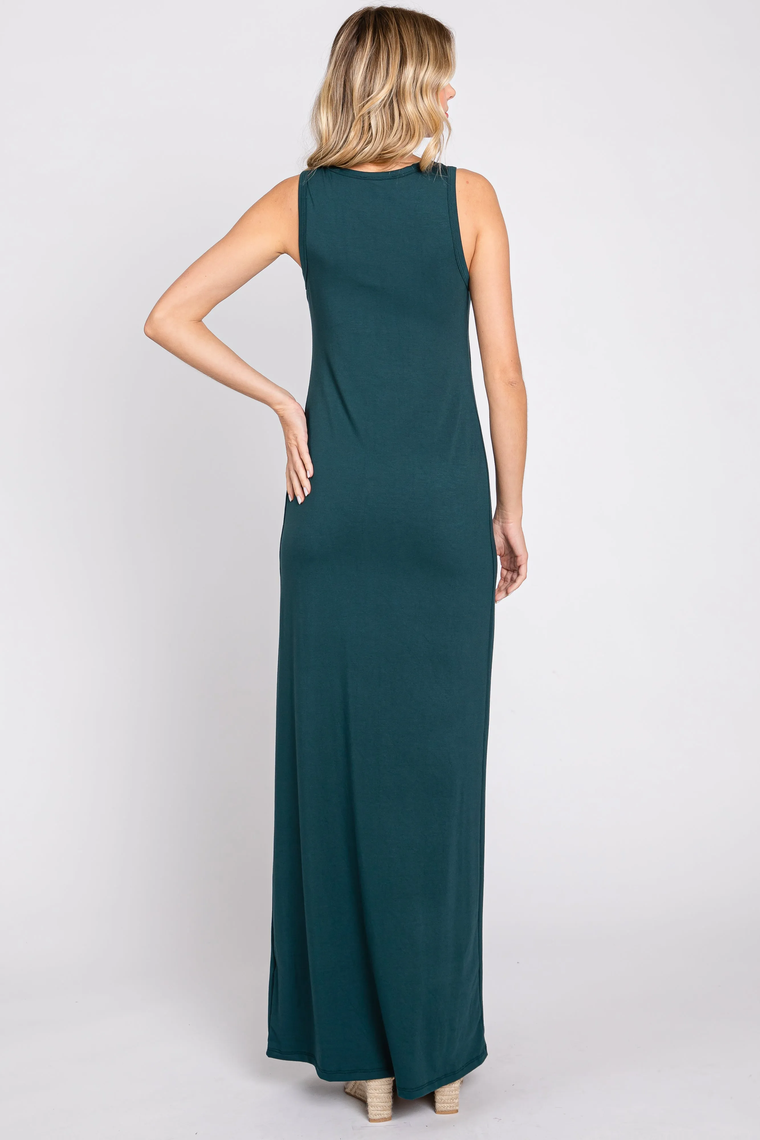 Forest Green Soft Knit Maxi Dress sold by Pinkblush product image thumbnail 3