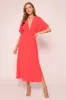 Red Airy Midi Dress sold by Pinkblush