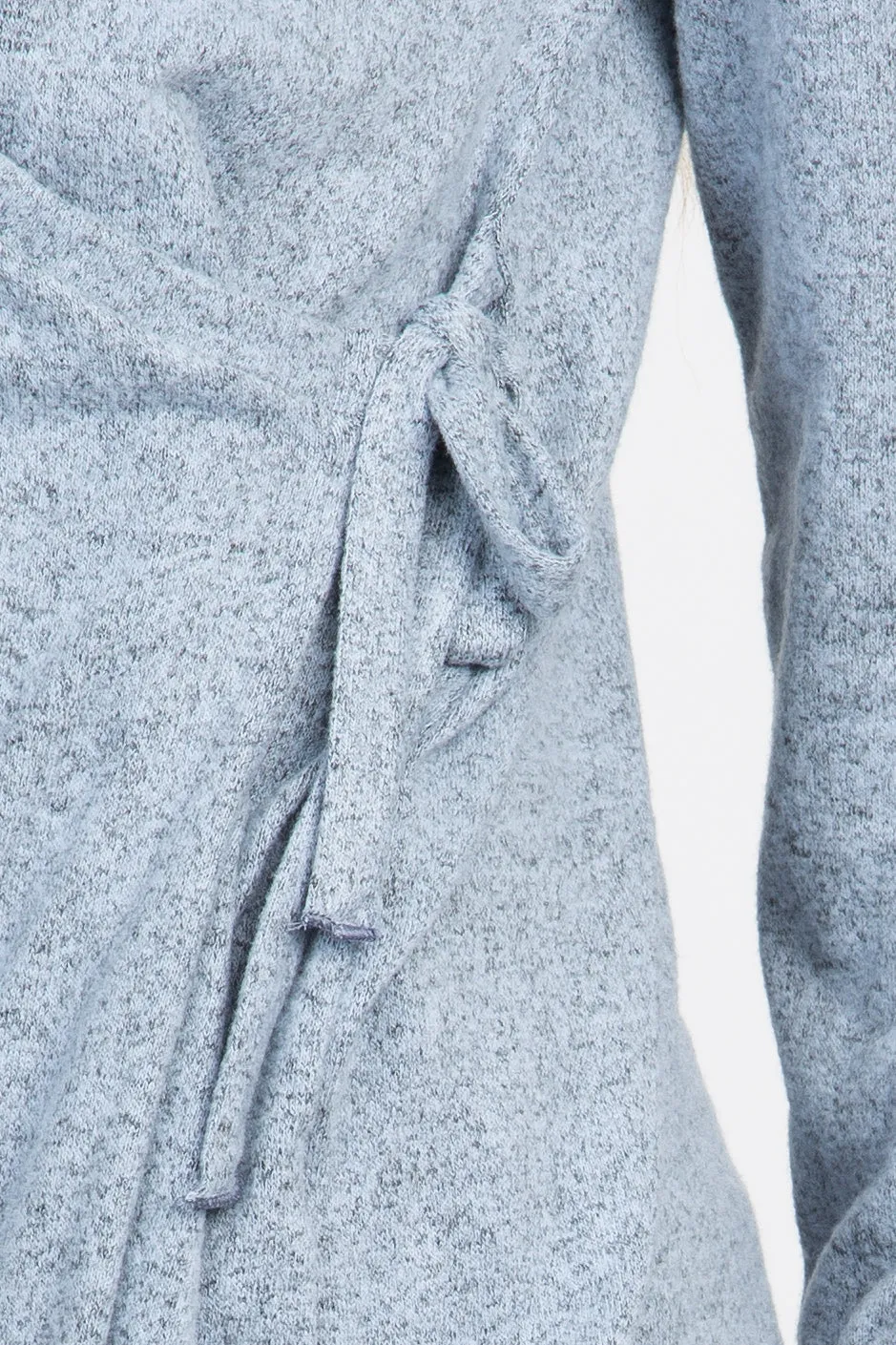 PinkBlush Light Blue Heathered Knit Wrap Tie Maternity/Nursing Top sold by Pinkblush product image thumbnail 5