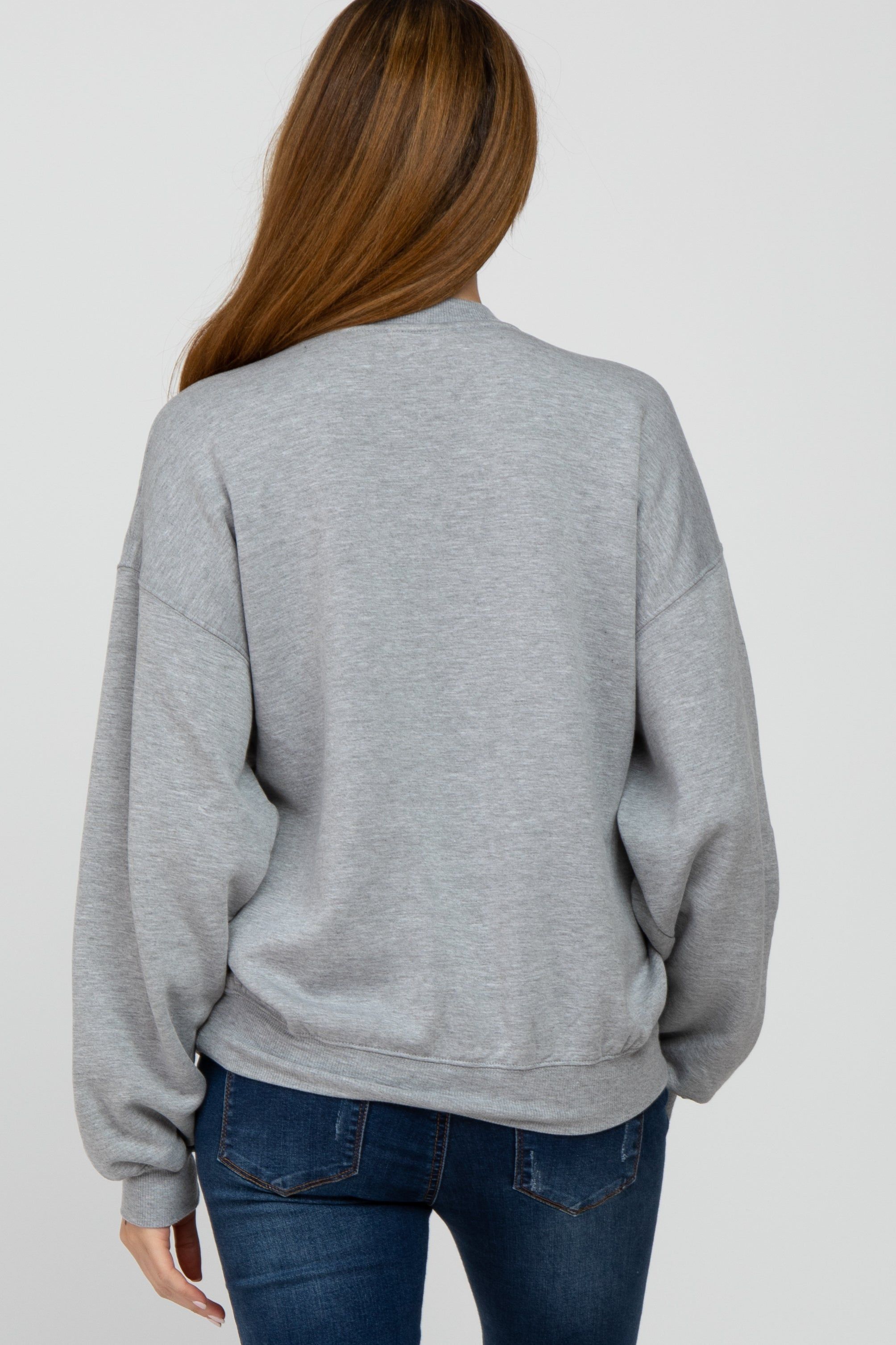 Heather Grey Soft Pullover Maternity Sweatshirt sold by Pinkblush product image thumbnail 3