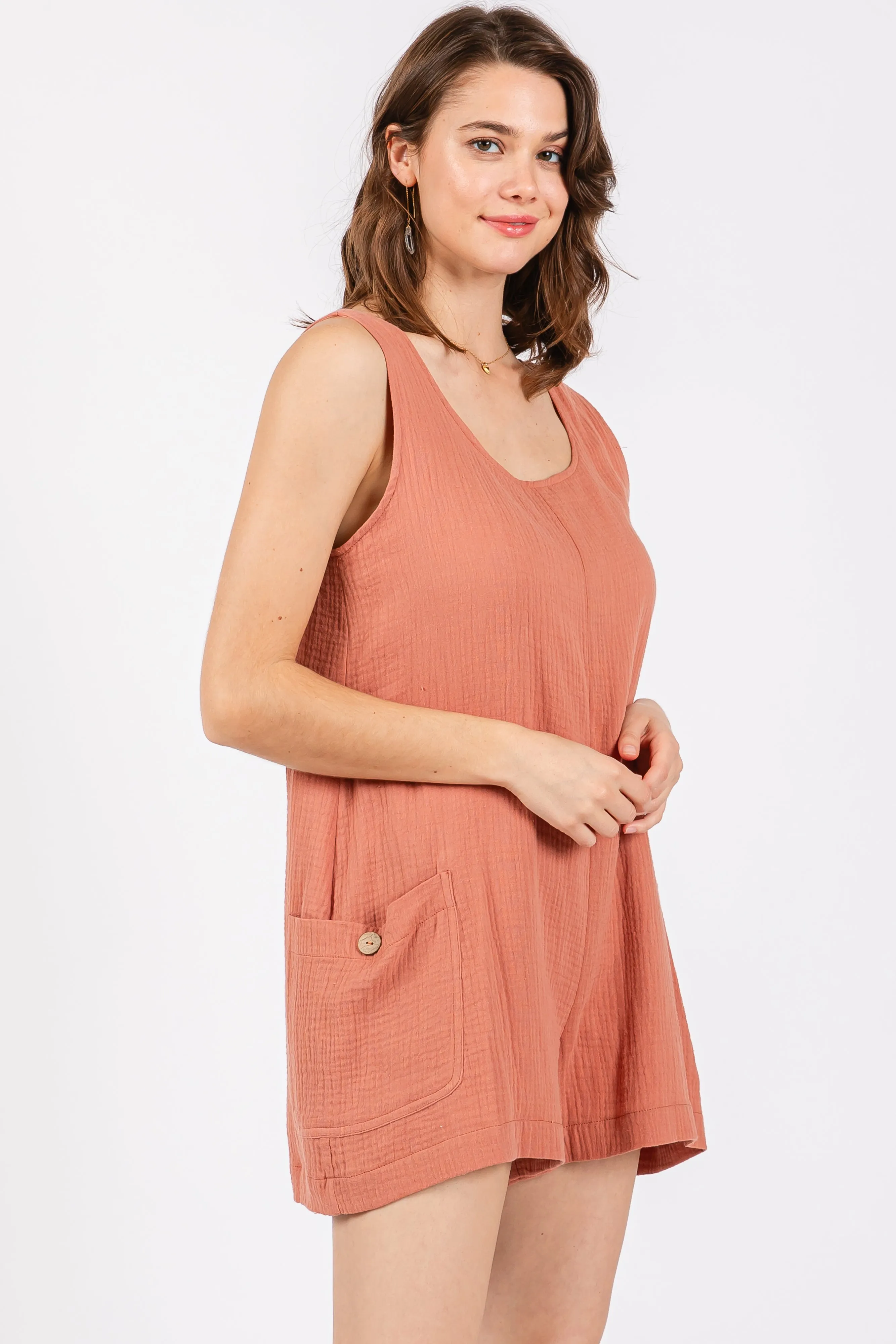 Peach Back Cutout Romper sold by Pinkblush product image thumbnail 2