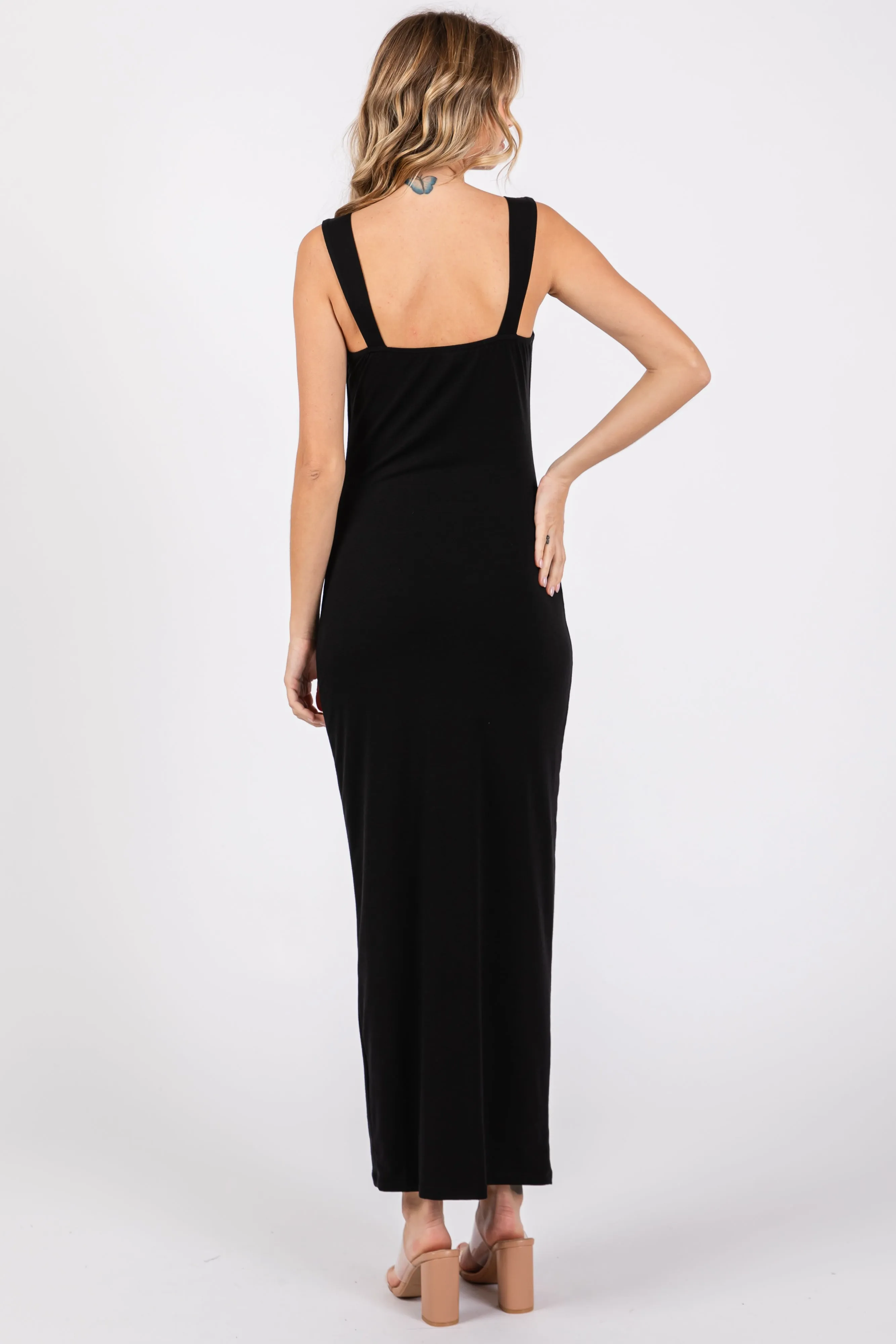 Black Cowl Neck Sleeveless Midi Dress sold by Pinkblush product image thumbnail 3