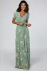 Light Olive Floral Maternity Wrap Dress sold by Pinkblush