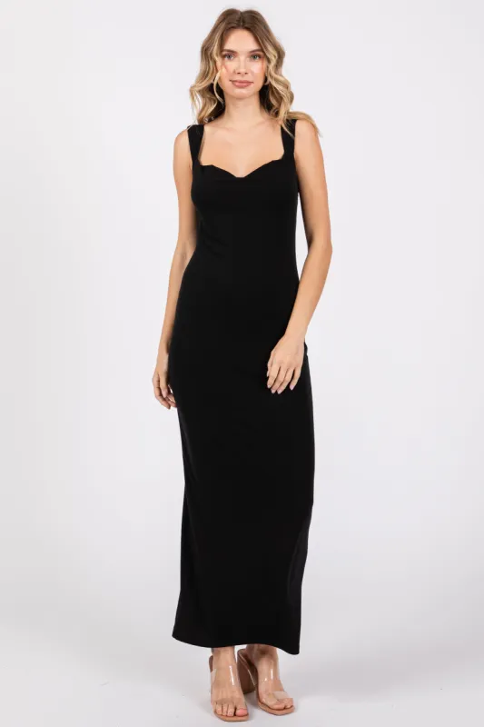 Black Cowl Neck Sleeveless Midi Dress sold by Pinkblush
