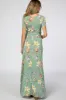 Light Olive Floral Maternity Wrap Dress sold by Pinkblush