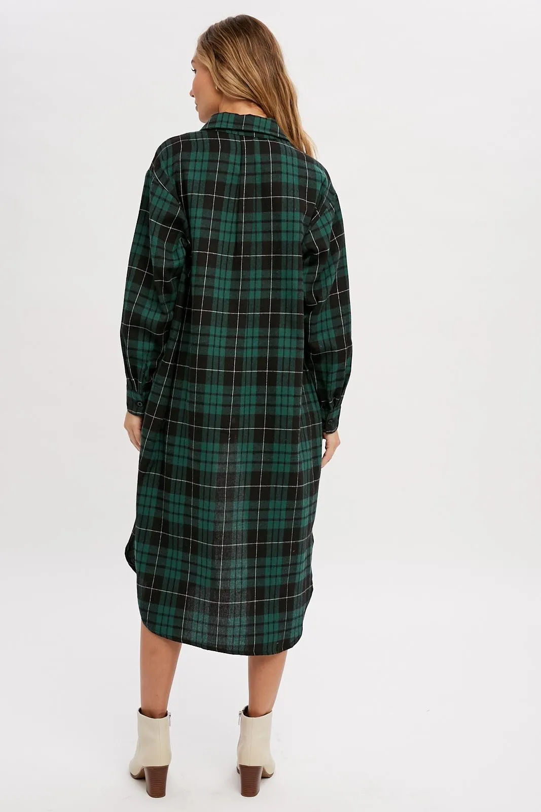 Forest Green Plaid Oversized Shirt sold by Pinkblush product image thumbnail 3