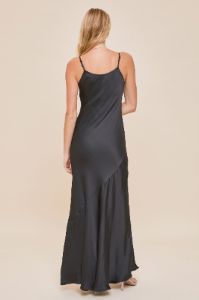 Black V-Neck Slit Maxi Dress sold by Pinkblush