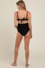 Black Scalloped V-Neck High Waist Two-Piece Maternity Swimsuit sold by Pinkblush