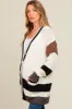 Ivory Crochet Knit Stripe Detail Oversized Maternity Cardigan sold by Pinkblush