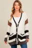 Ivory Crochet Knit Stripe Detail Oversized Maternity Cardigan sold by Pinkblush