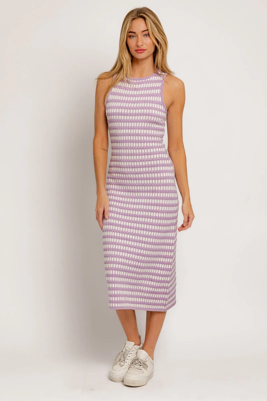 Lavender Sleeveless Sweater Maternity Midi Dress sold by Pinkblush product image thumbnail 4