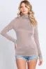 Camel Ribbed Turtleneck Top sold by Pinkblush