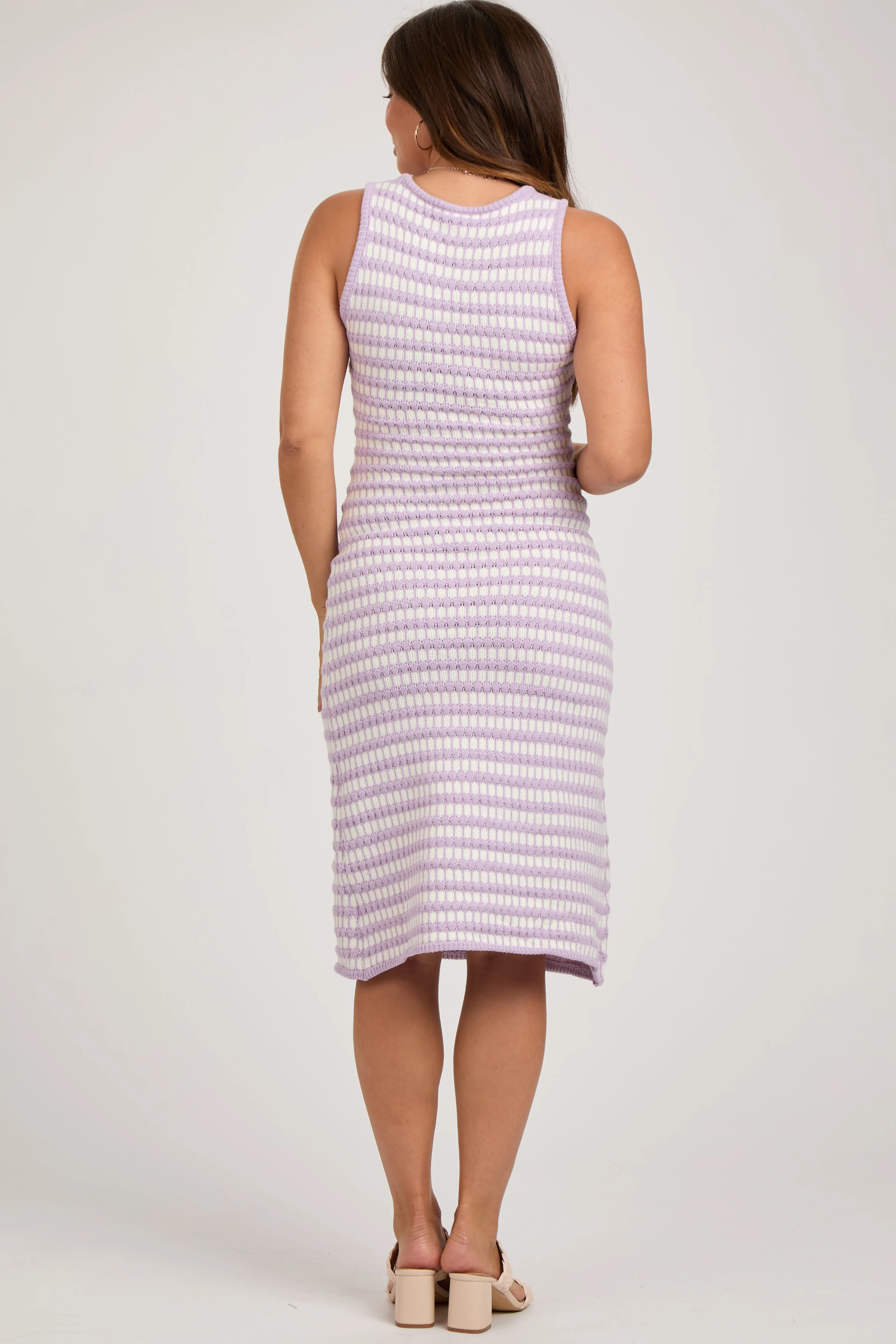 Lavender Sleeveless Sweater Maternity Midi Dress sold by Pinkblush product image thumbnail 3
