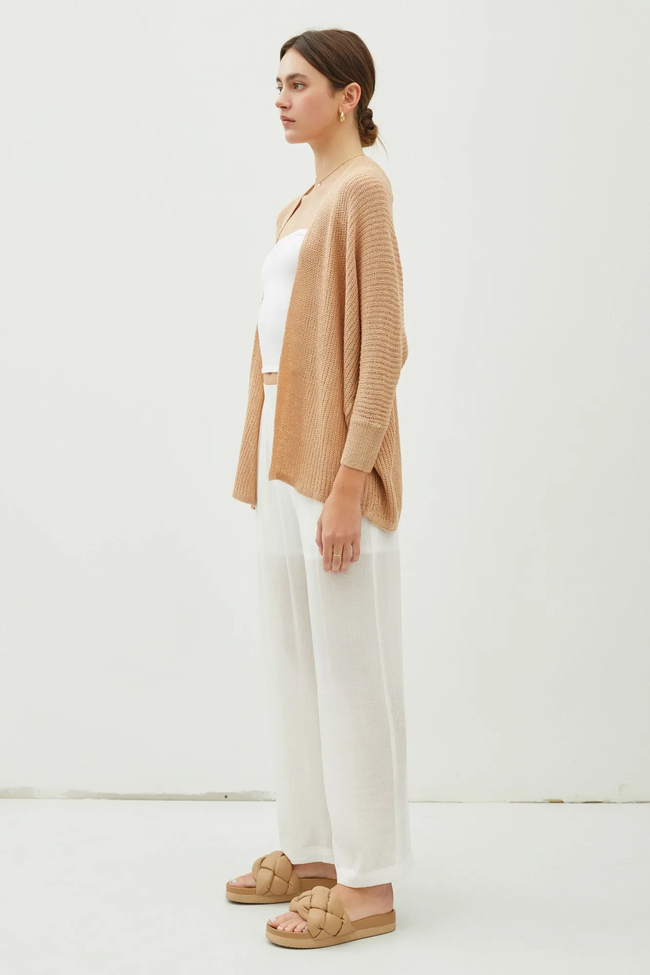 Beige Knit Dolman Sleeve Cardigan sold by Pinkblush product image thumbnail 2