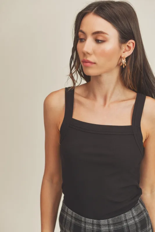 Black Fitted Tank sold by Pinkblush