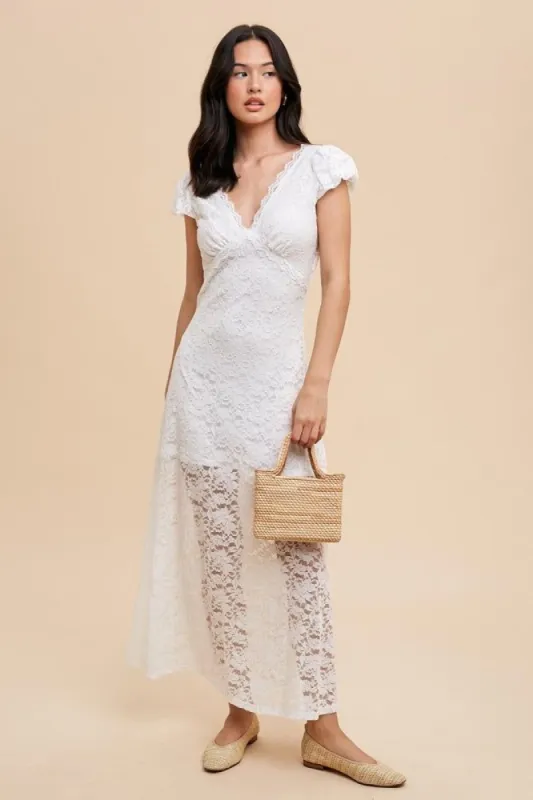 White Open Back Lace Bodycon Dress sold by Pinkblush
