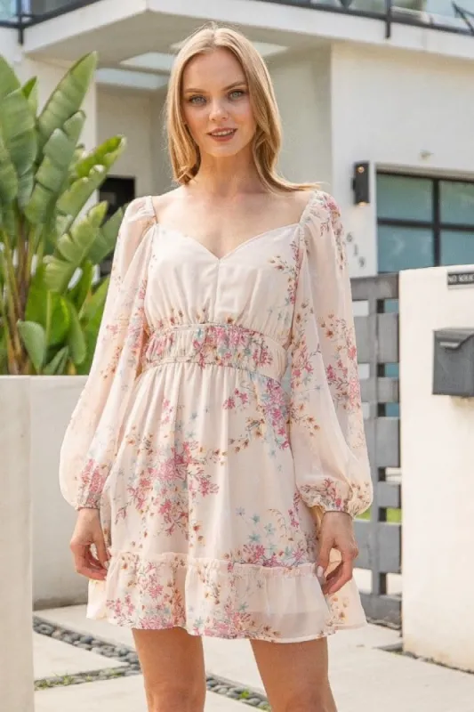 Blush Floral Chiffon Dress sold by Pinkblush