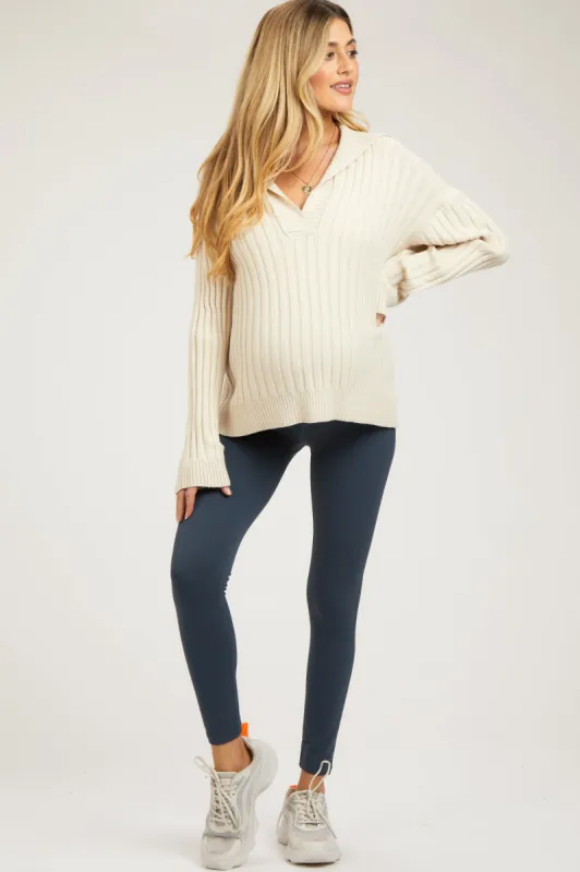 Blue Grey Maternity Active Leggings sold by Pinkblush
