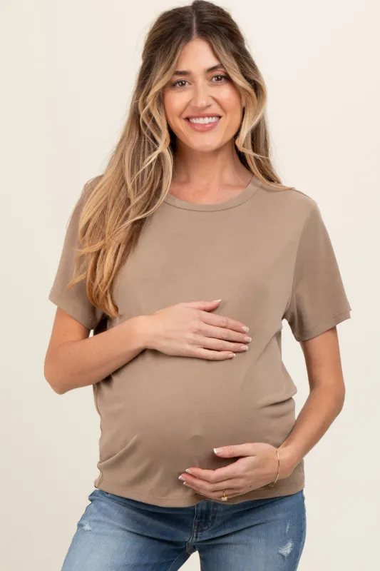 Mocha Dolman Sleeve Maternity Top sold by Pinkblush