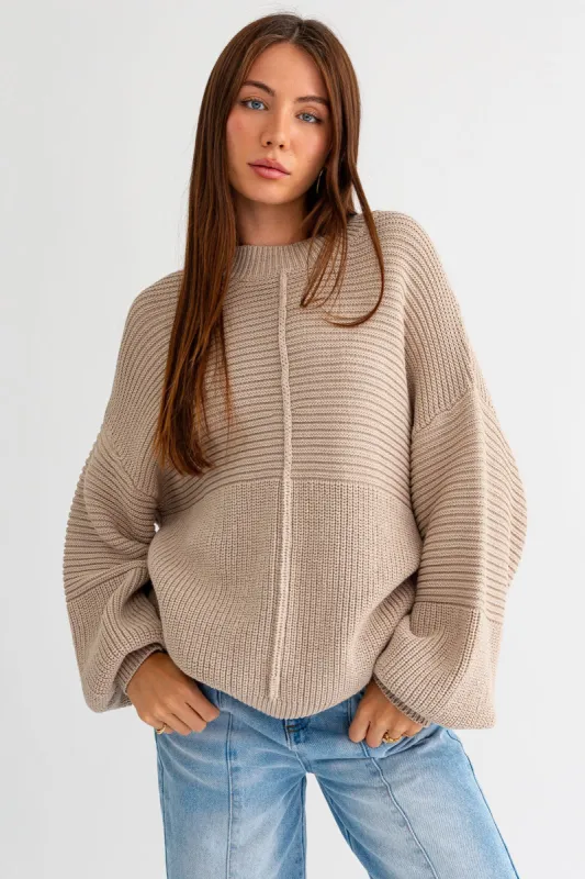 Beige Ribbed Sweater sold by Pinkblush