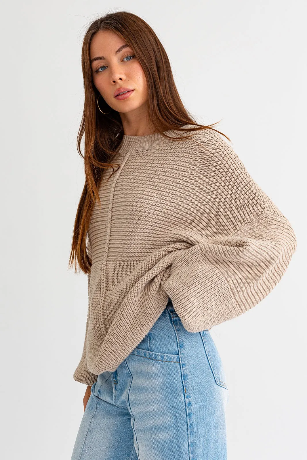 Beige Ribbed Sweater sold by Pinkblush product image thumbnail 2