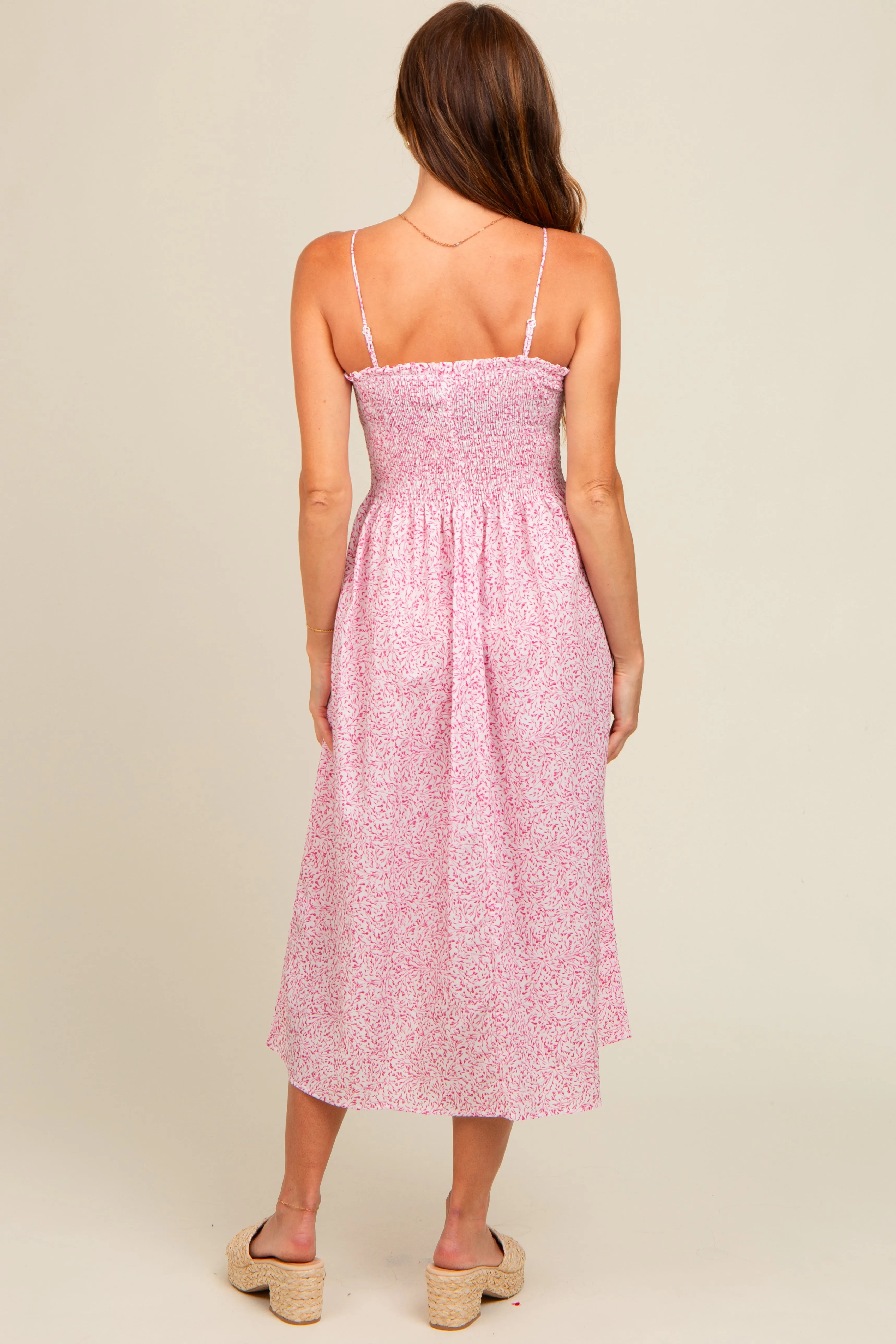 Pink Printed Smocked Midi Dress sold by Pinkblush product image thumbnail 5