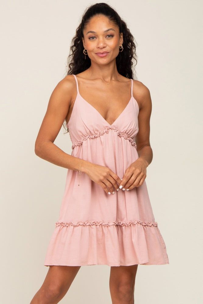 Pink Strapless Ruffle Accent Maternity Mini Dress sold by Pinkblush product image thumbnail 5