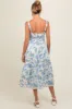 Blue Floral Sweetheart Neck Button Front Maternity Midi Dress sold by Pinkblush