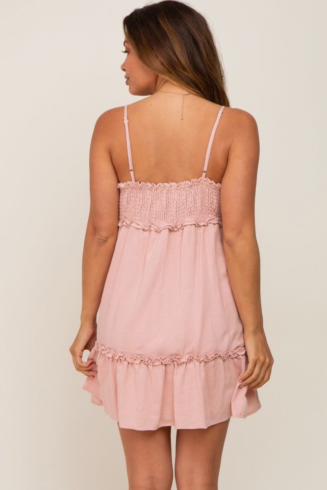 Pink Strapless Ruffle Accent Maternity Mini Dress sold by Pinkblush product image thumbnail 3