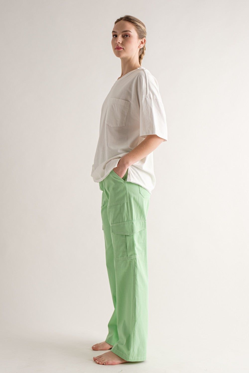 White Exposed Seam Pocket T-Shirt sold by Pinkblush product image thumbnail 4