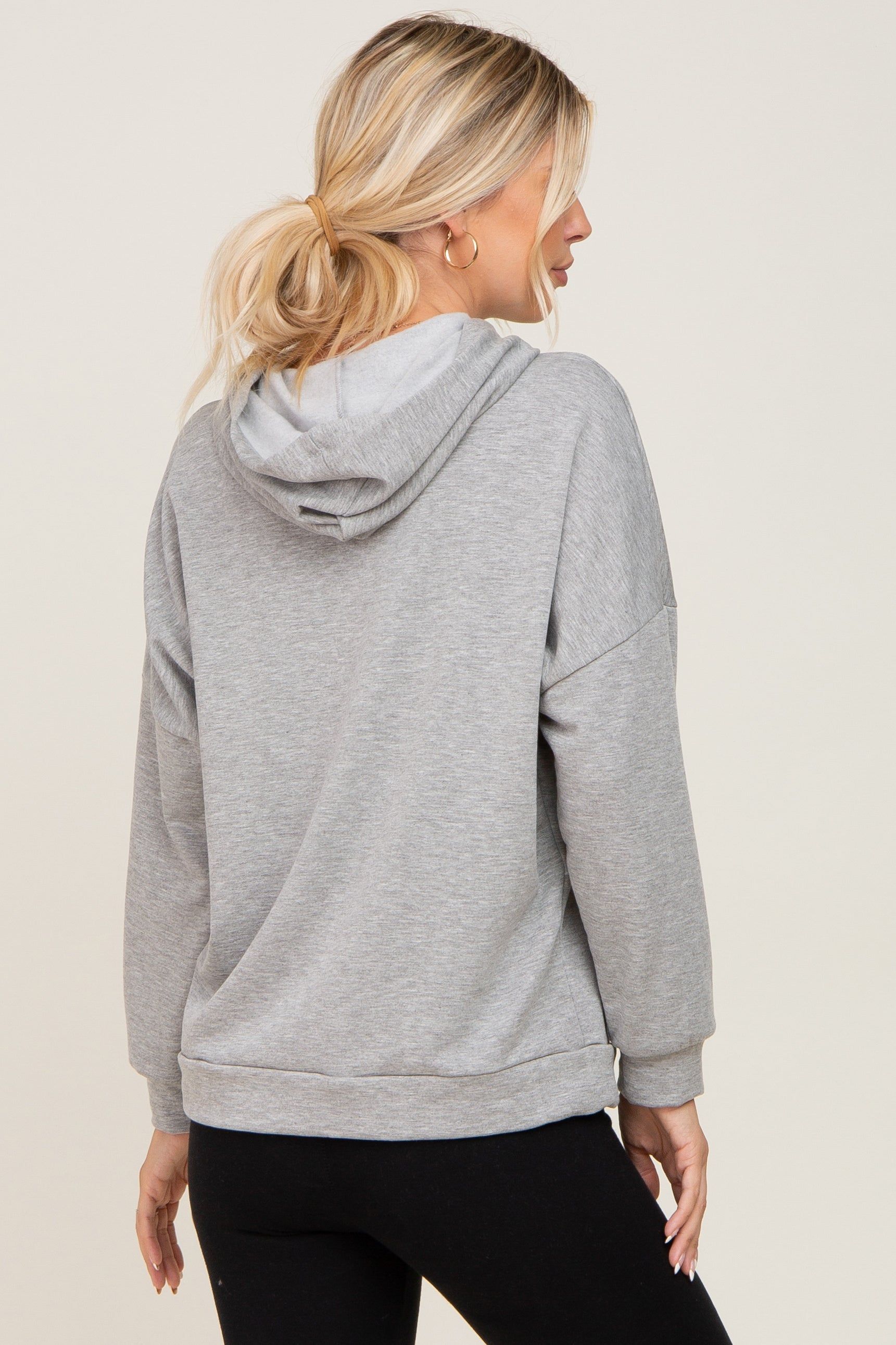Heather Grey Hooded Sweatshirt sold by Pinkblush product image thumbnail 3