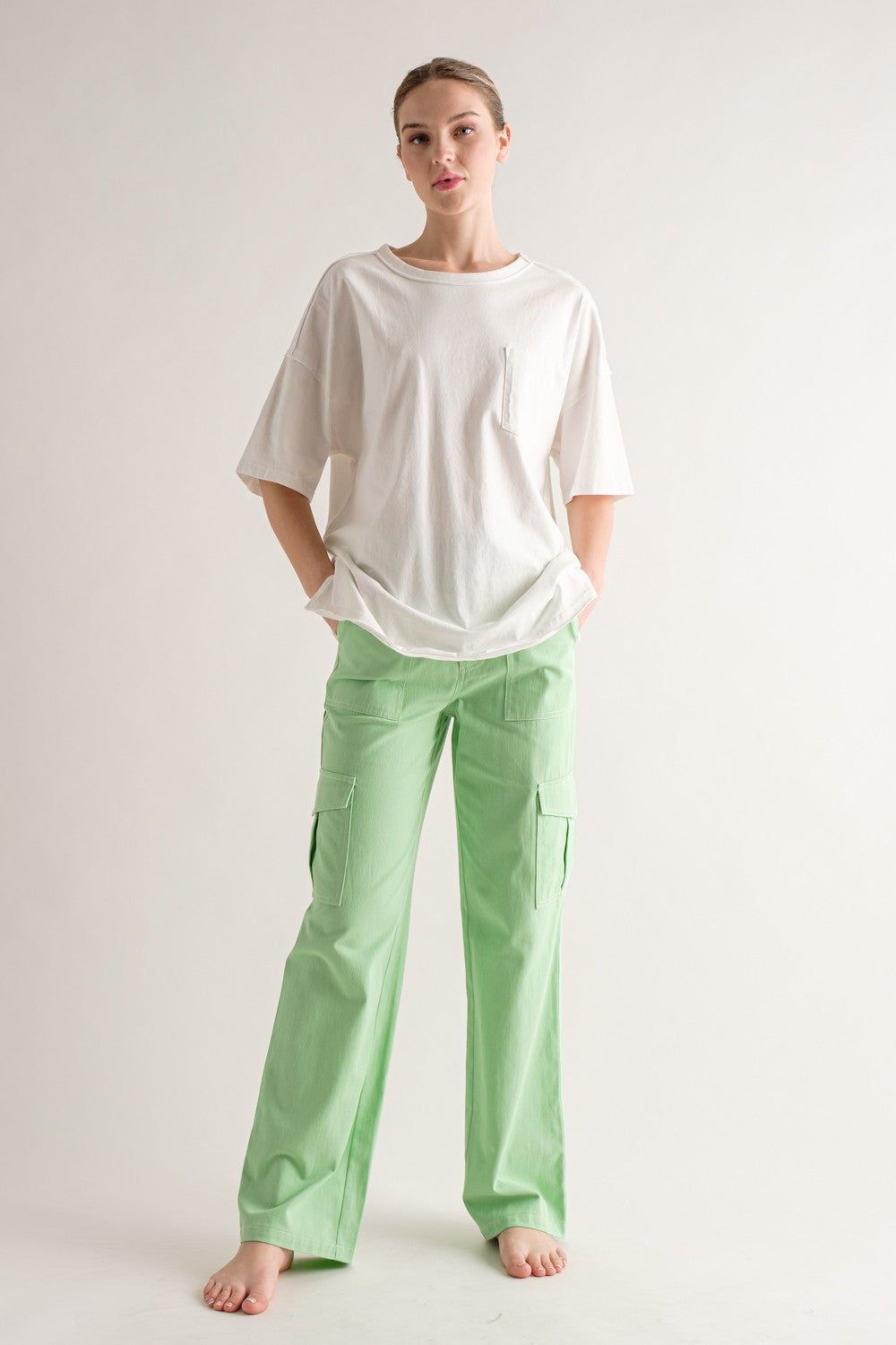 White Exposed Seam Pocket T-Shirt sold by Pinkblush product image thumbnail 3
