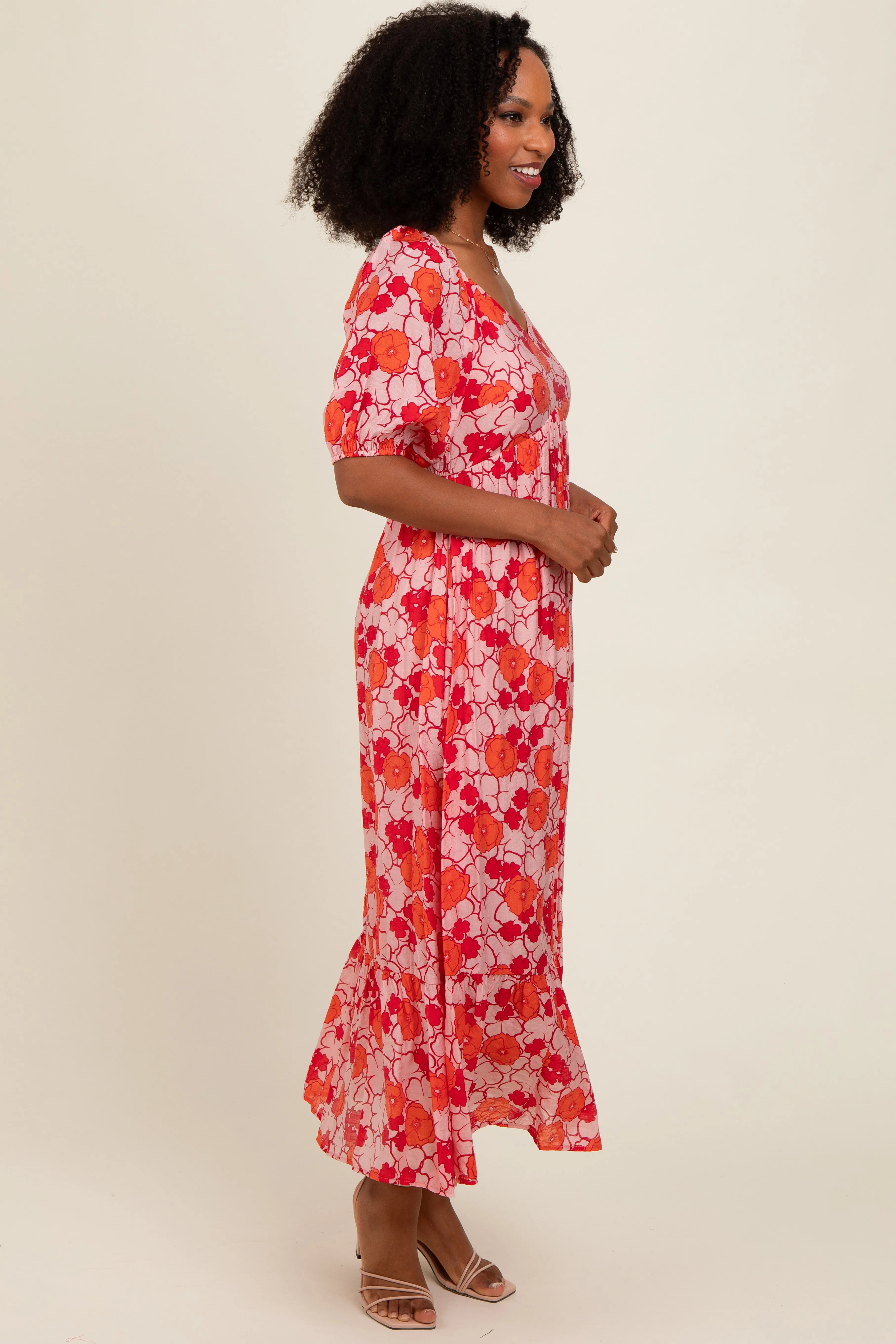 Pink Floral Midi Dress sold by Pinkblush product image thumbnail 3