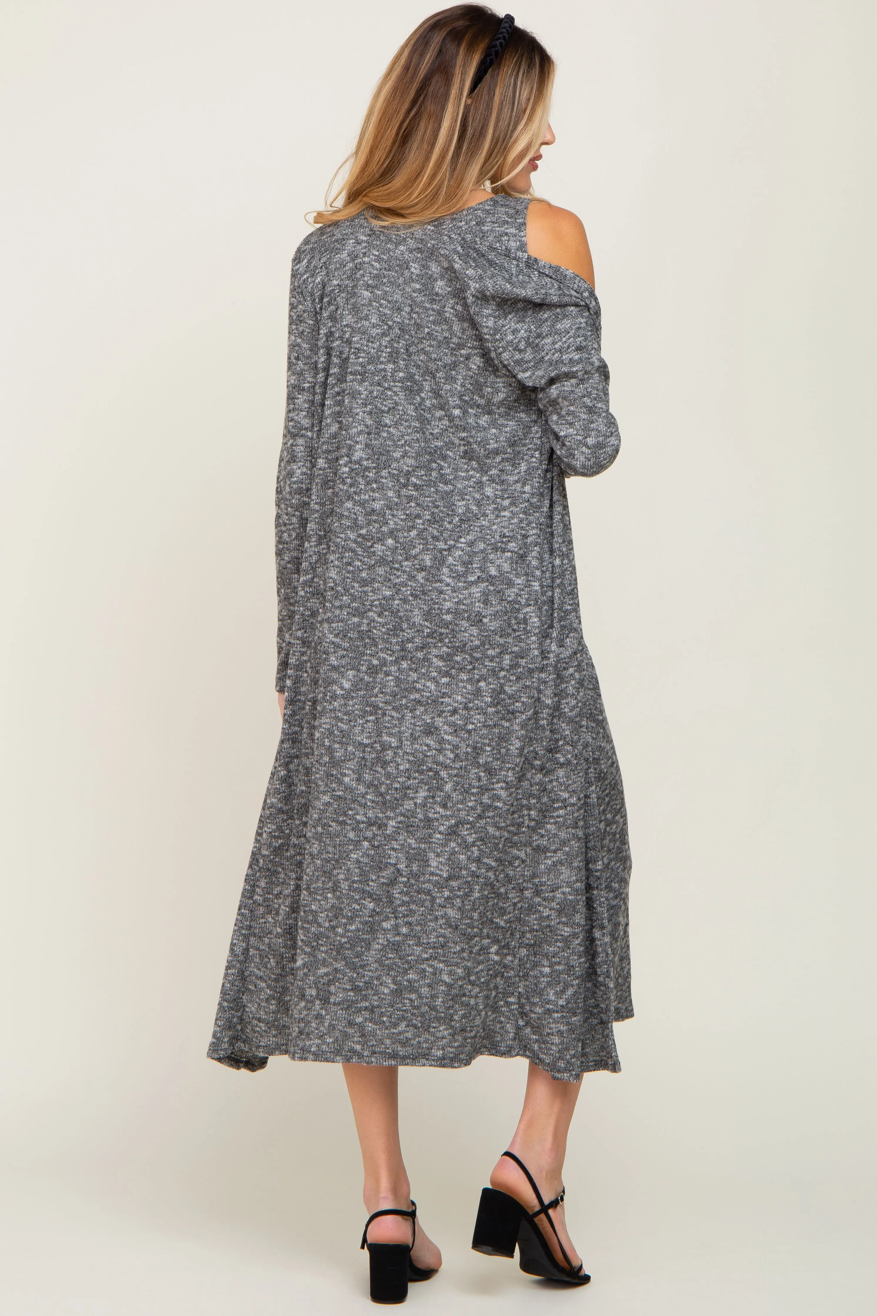 Charcoal 3-Piece Skirt and Cardigan Maternity Set sold by Pinkblush product image thumbnail 3